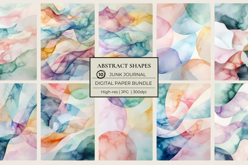 Abstract Shapes Junk Journal Papers - CraftNest - Digital Crafting and Art
