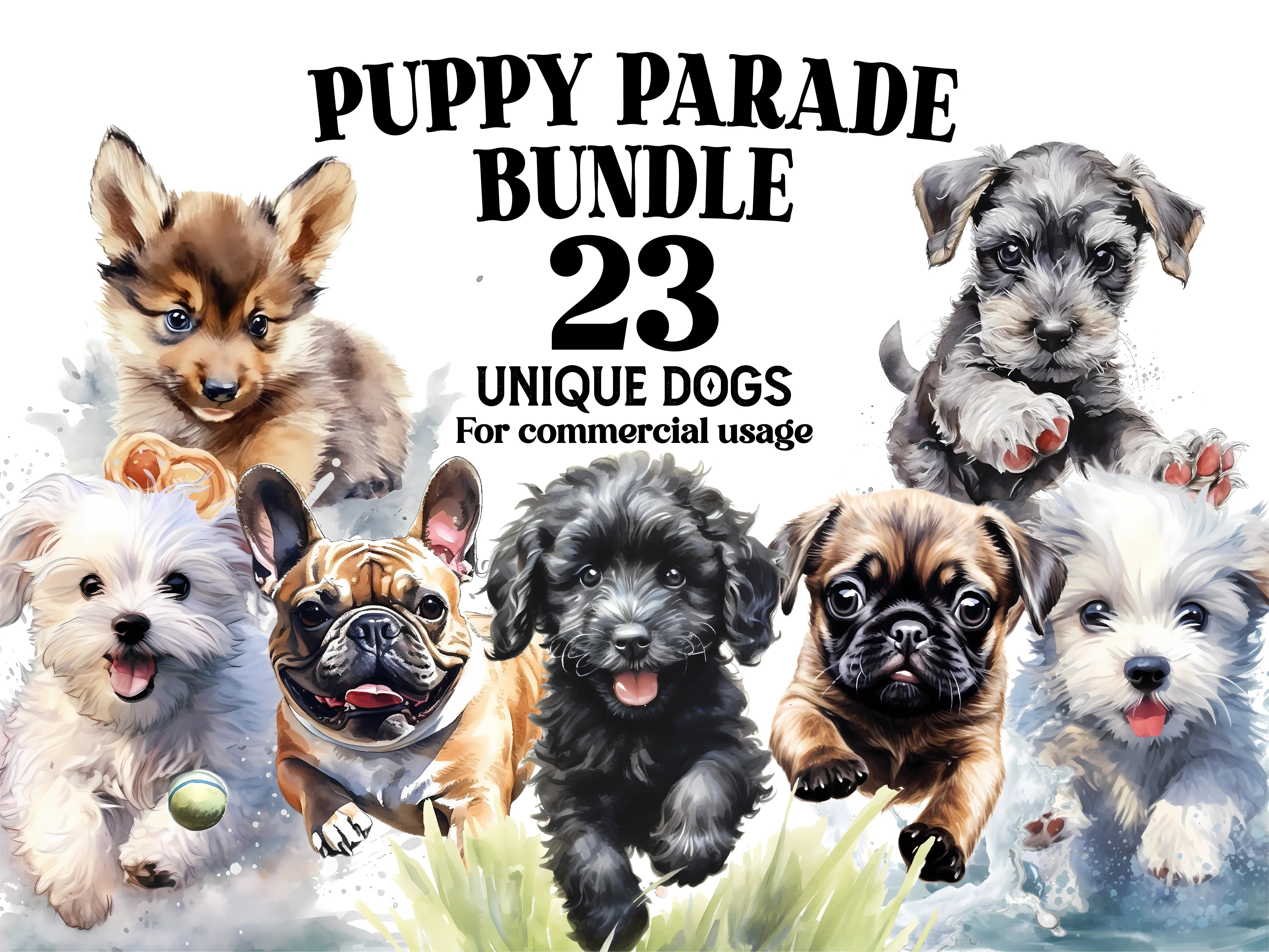 Puppy Parade Clipart - CraftNest