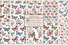 Summer Butterflies Seamless Papers - CraftNest - Digital Crafting and Art