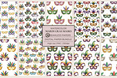 Mardi Gras Masks Seamless Papers - CraftNest - Digital Crafting and Art