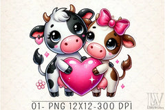 Valentine Couple Cow Clipart Bundle - CraftNest - Digital Crafting and Art