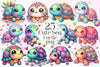 Cute Sea Turtle Clipart Bundle 2