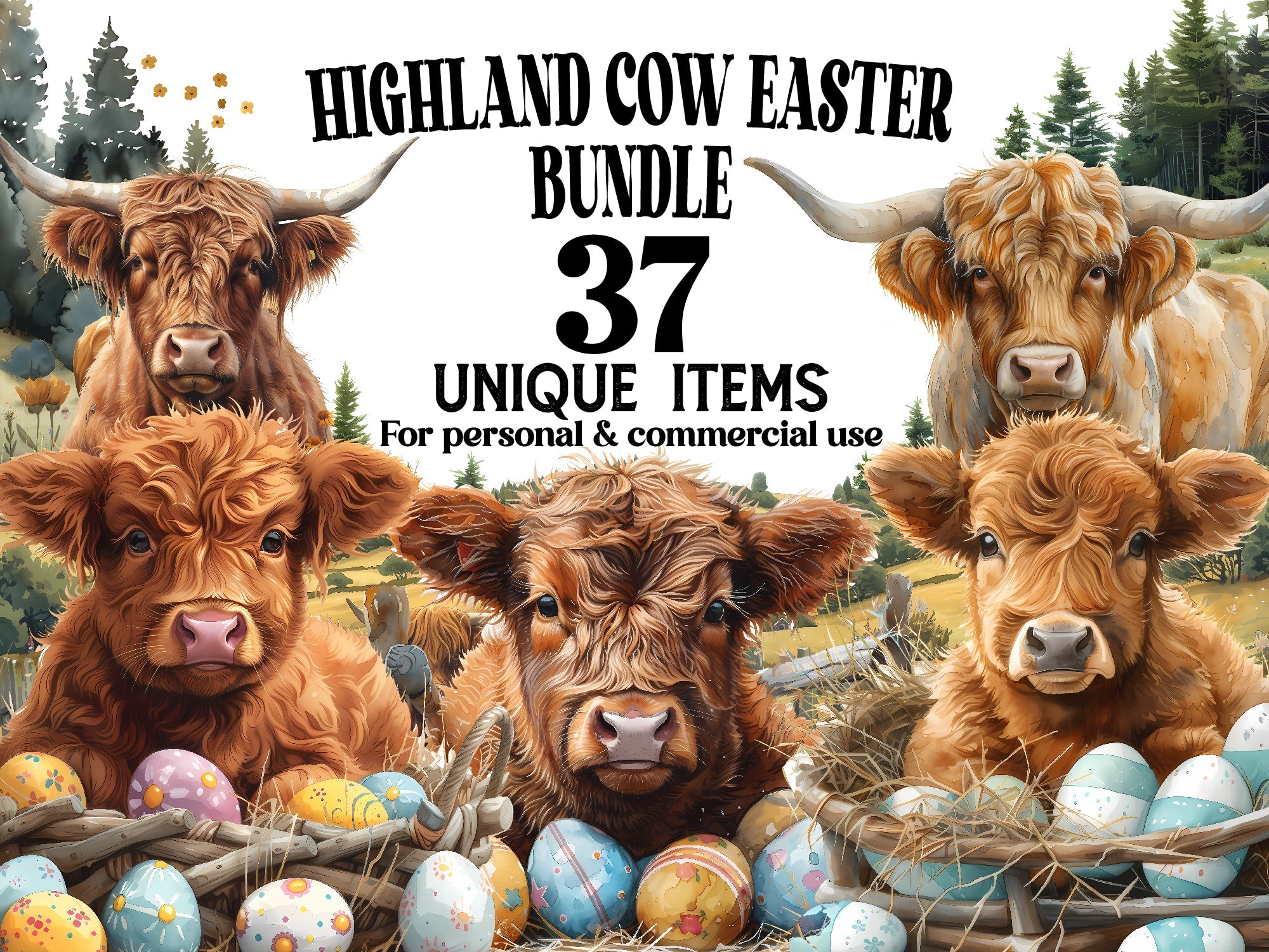 Highland Cow Easter