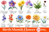26 Birth Month Flowers Clipart Bundle