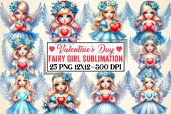 Valentine Fairy Girl Clipart Bundle 6 - CraftNest - Digital Crafting and Art