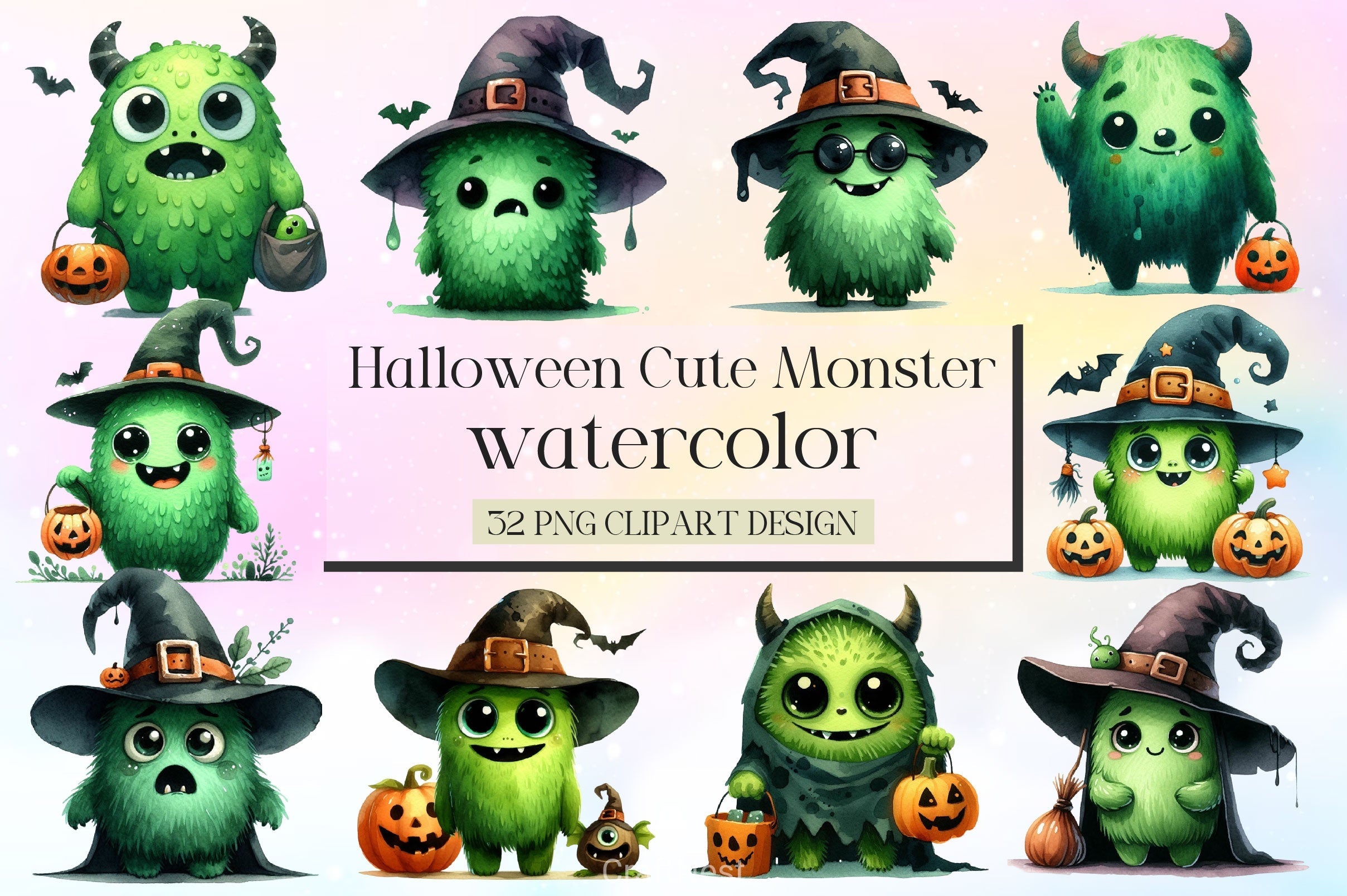 Halloween Monster Clipart Bundle 4