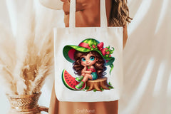 Watermelon Girl Clipart Bundle - CraftNest - Digital Crafting and Art