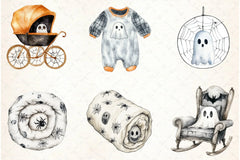 Halloween Baby Shower Clipart Bundle - CraftNest - Digital Crafting and Art