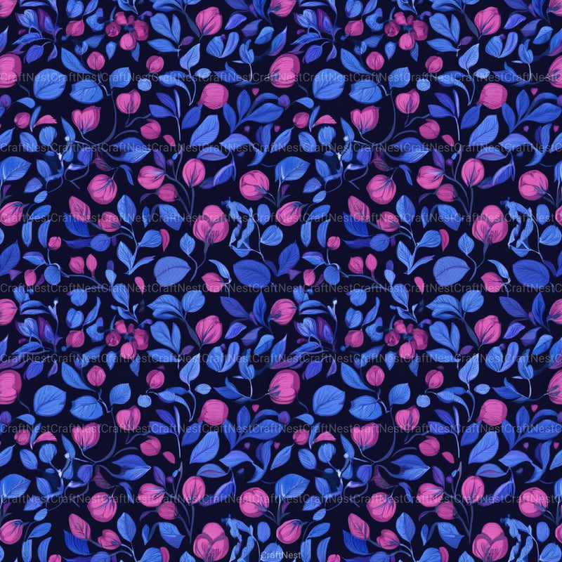 Blueberry Seamless Pattern Papers Digital - CraftNest - Digital Crafting and Art