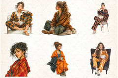 Halloween Movie Night Girl Clipart Bundle - CraftNest - Digital Crafting and Art