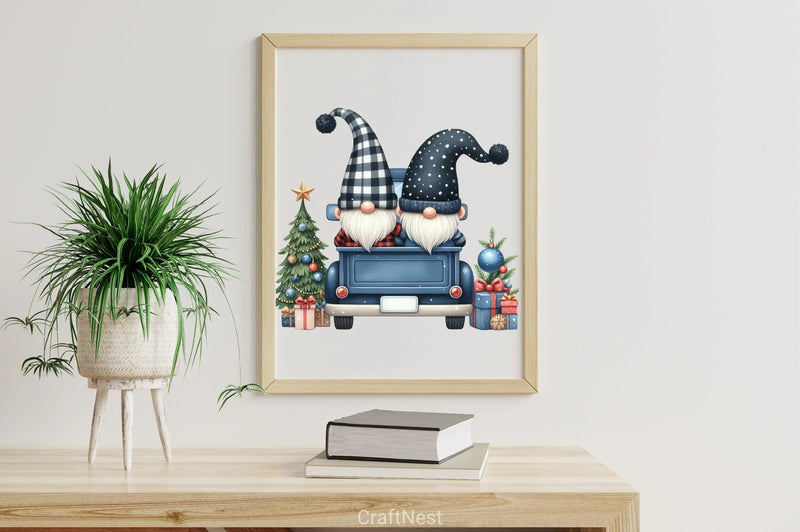 Christmas Gnome & Truck Clipart Bundle 2 - CraftNest - Digital Crafting and Art