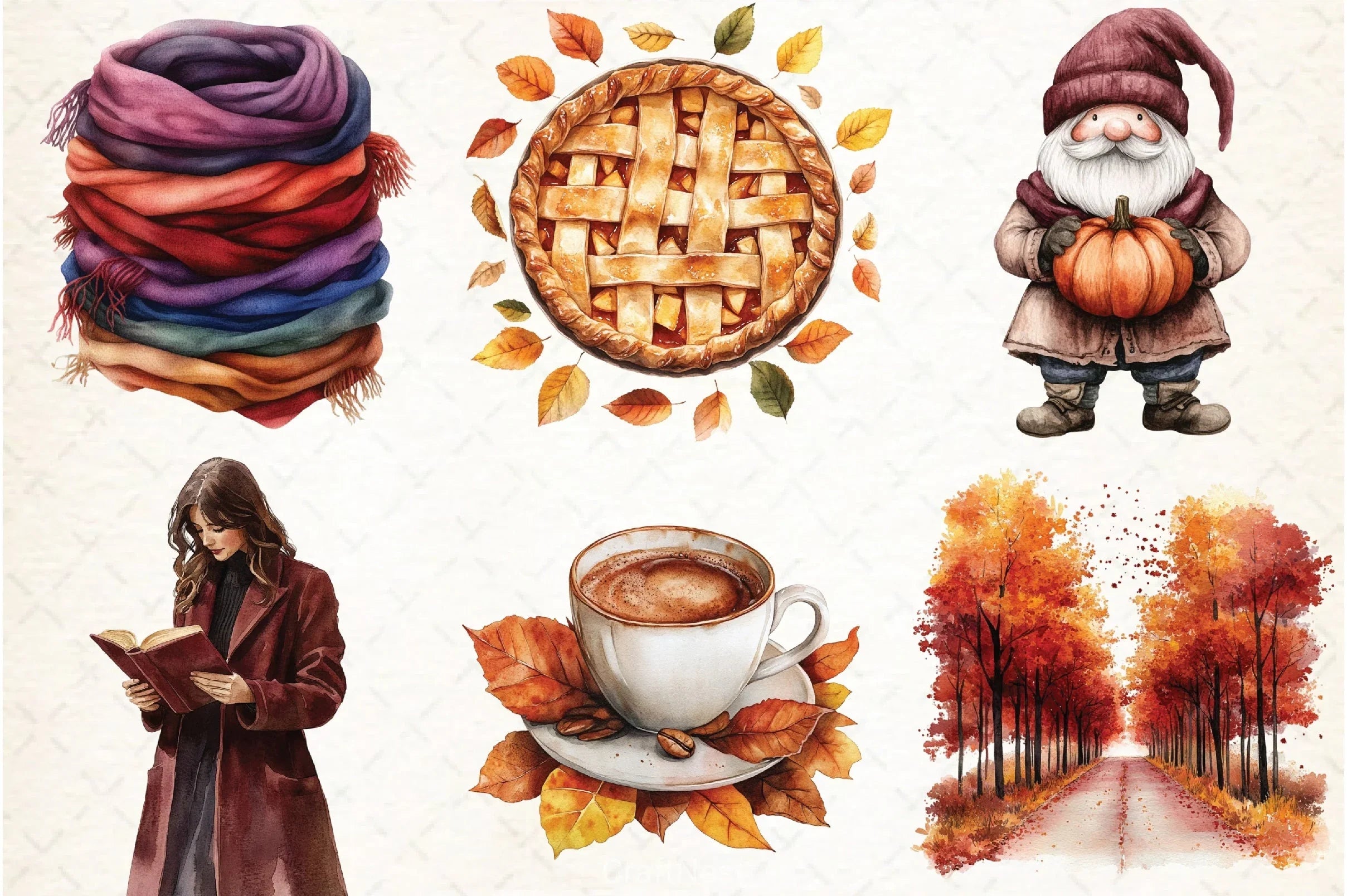 Burgundy Autumn Clipart Bundle 5 - CraftNest - Digital Crafting and Art