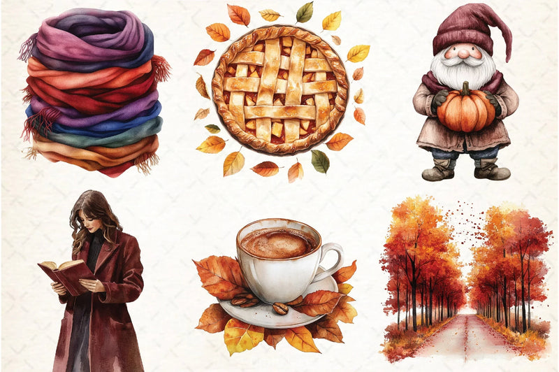 Burgundy Autumn Clipart Bundle 5 - CraftNest - Digital Crafting and Art