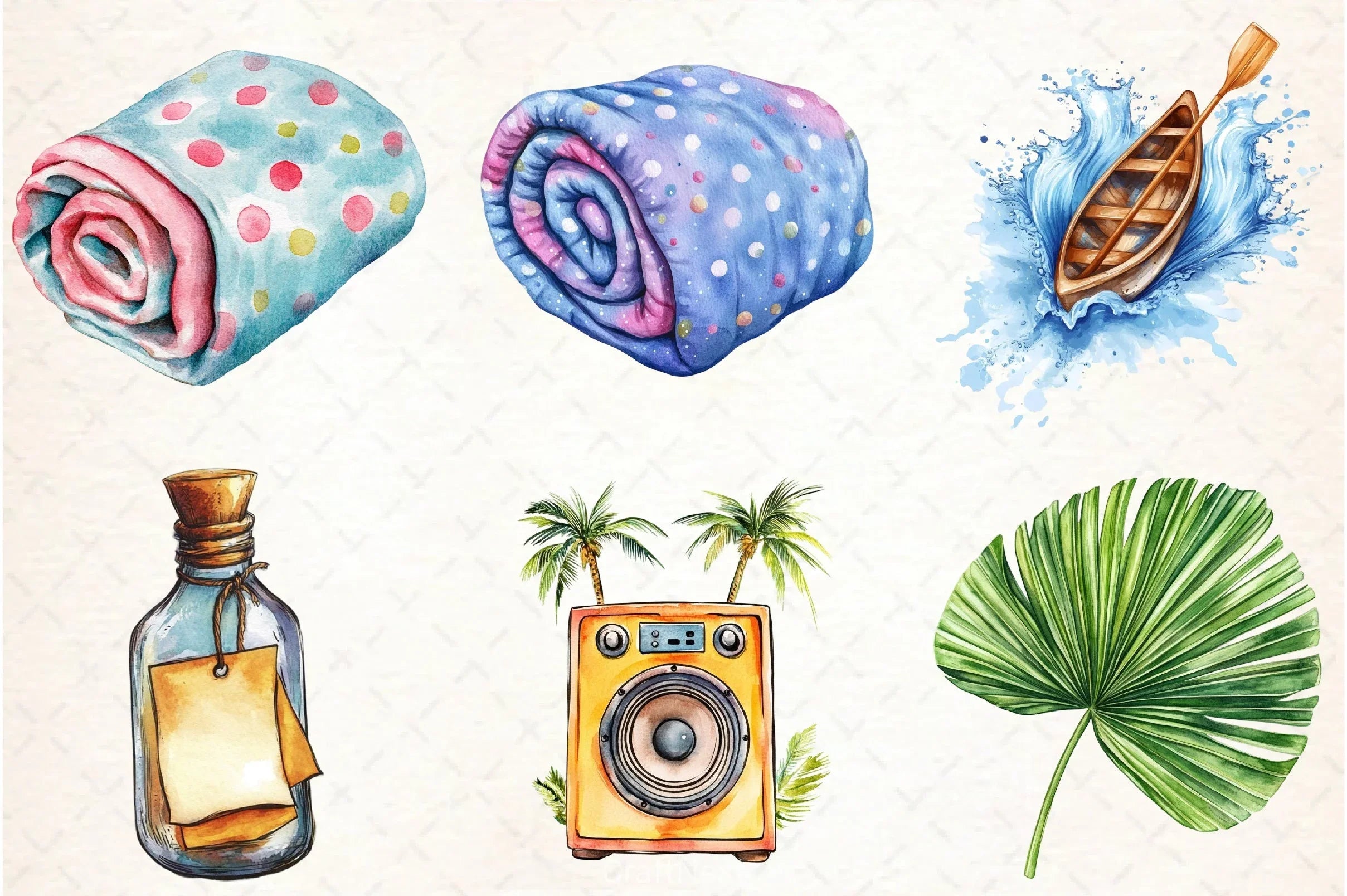 Summer Beach Fun Clipart Set - CraftNest - Digital Crafting and Art