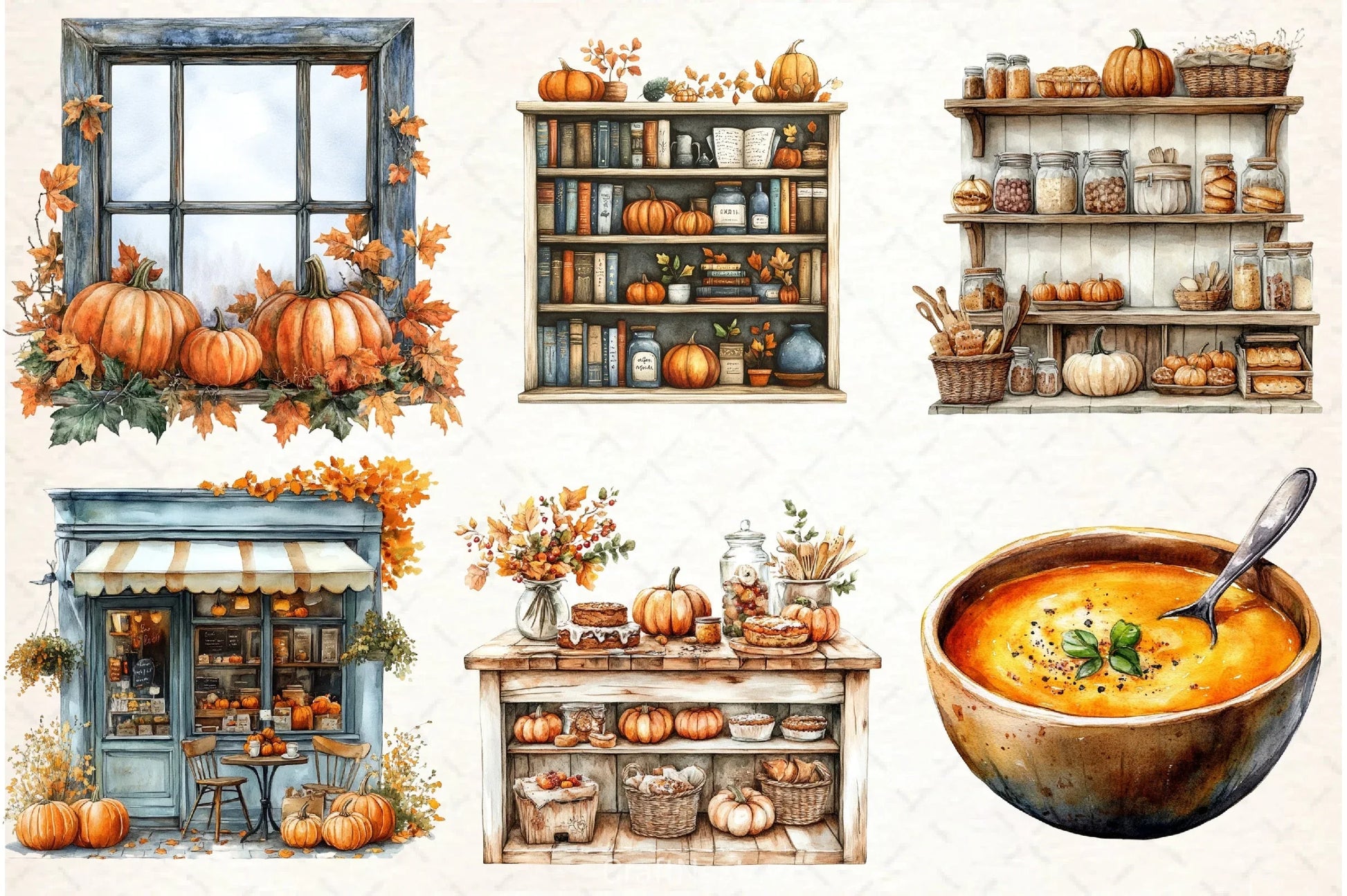 Autumn Pumpkin Caf√© Clipart Bundle - CraftNest - Digital Crafting and Art