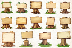 Wooden Sign Clipart Bundle 2 - CraftNest - Digital Crafting and Art