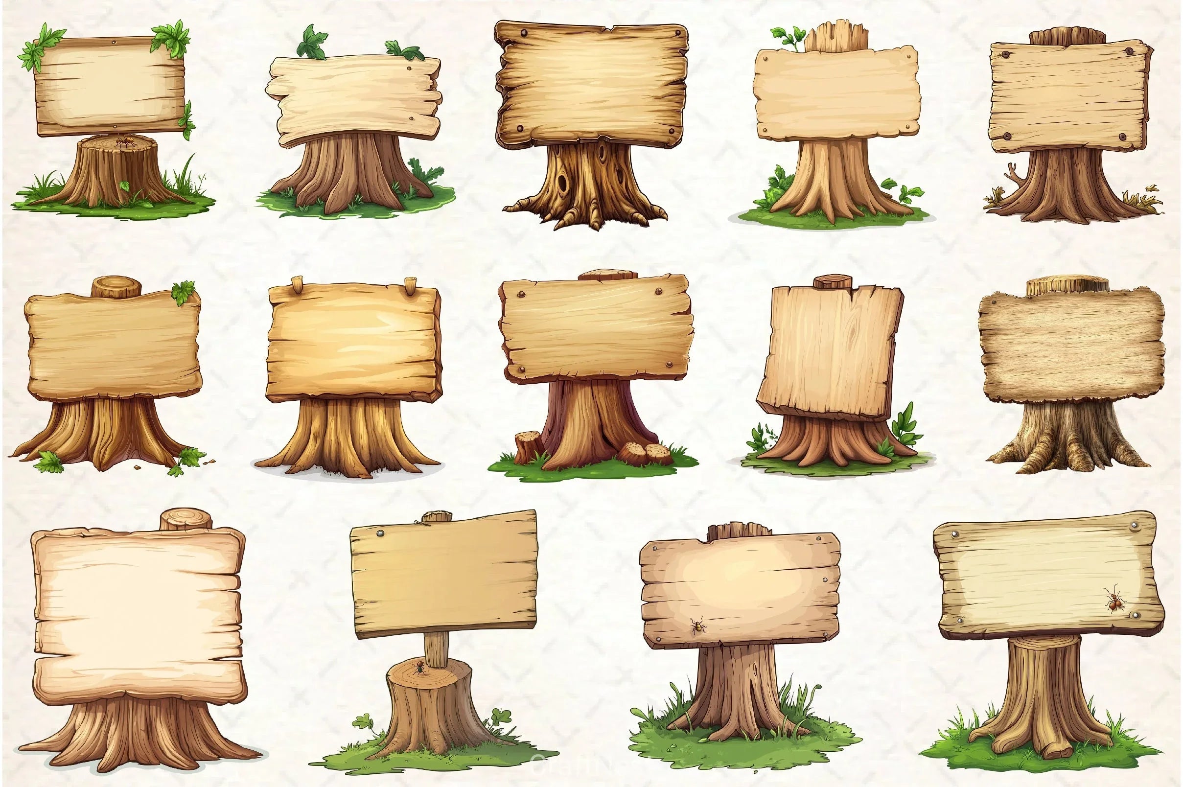 Wooden Sign Clipart Bundle 2 - CraftNest - Digital Crafting and Art