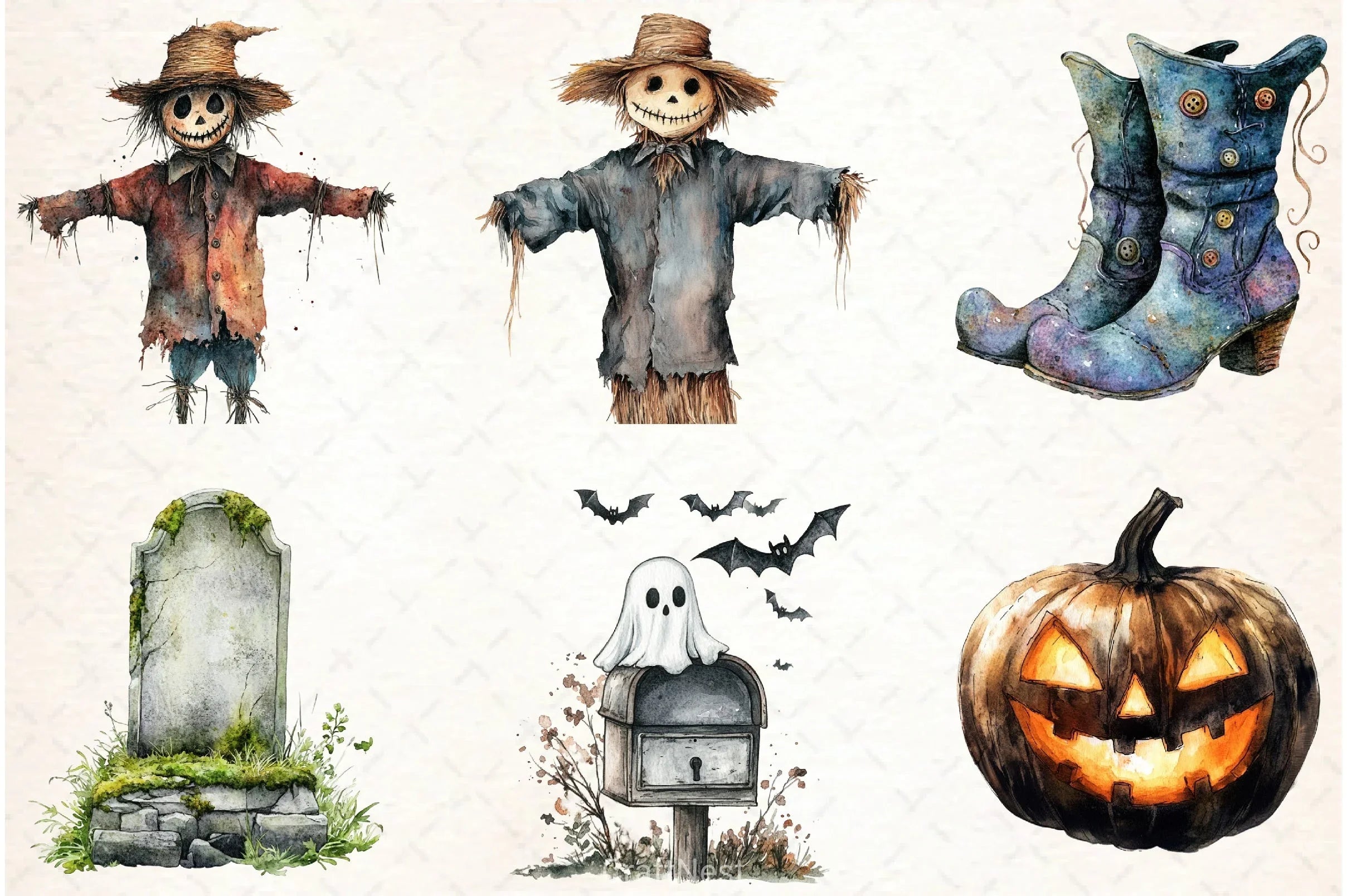 Vintage Halloween Clipart Bundle 15 - CraftNest - Digital Crafting and Art