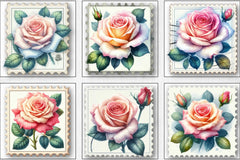Vintage Faux Roses Stamps Clipart Bundle - CraftNest - Digital Crafting and Art