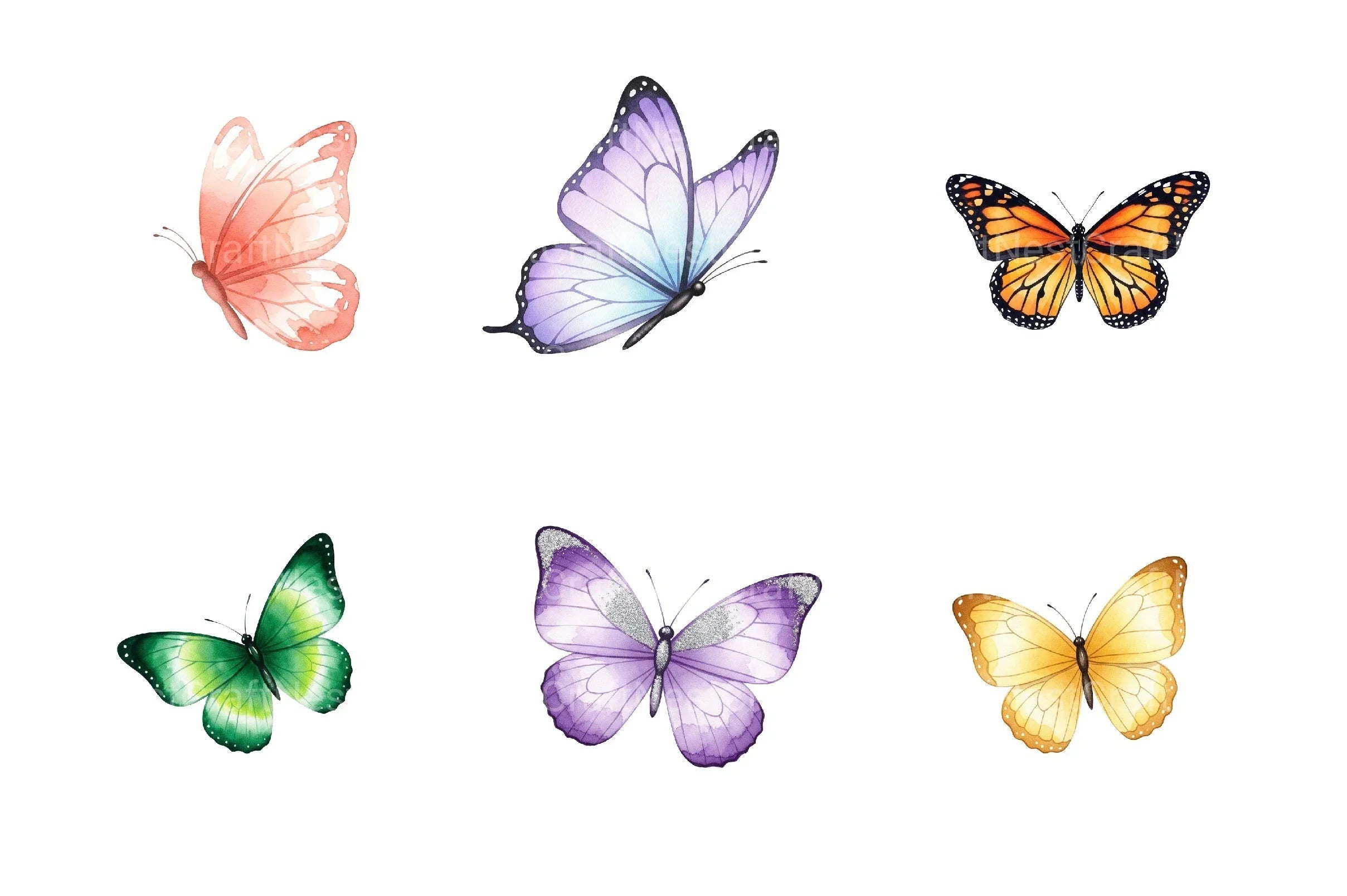 Butterfly Clipart Bundle 36 - CraftNest - Digital Crafting and Art
