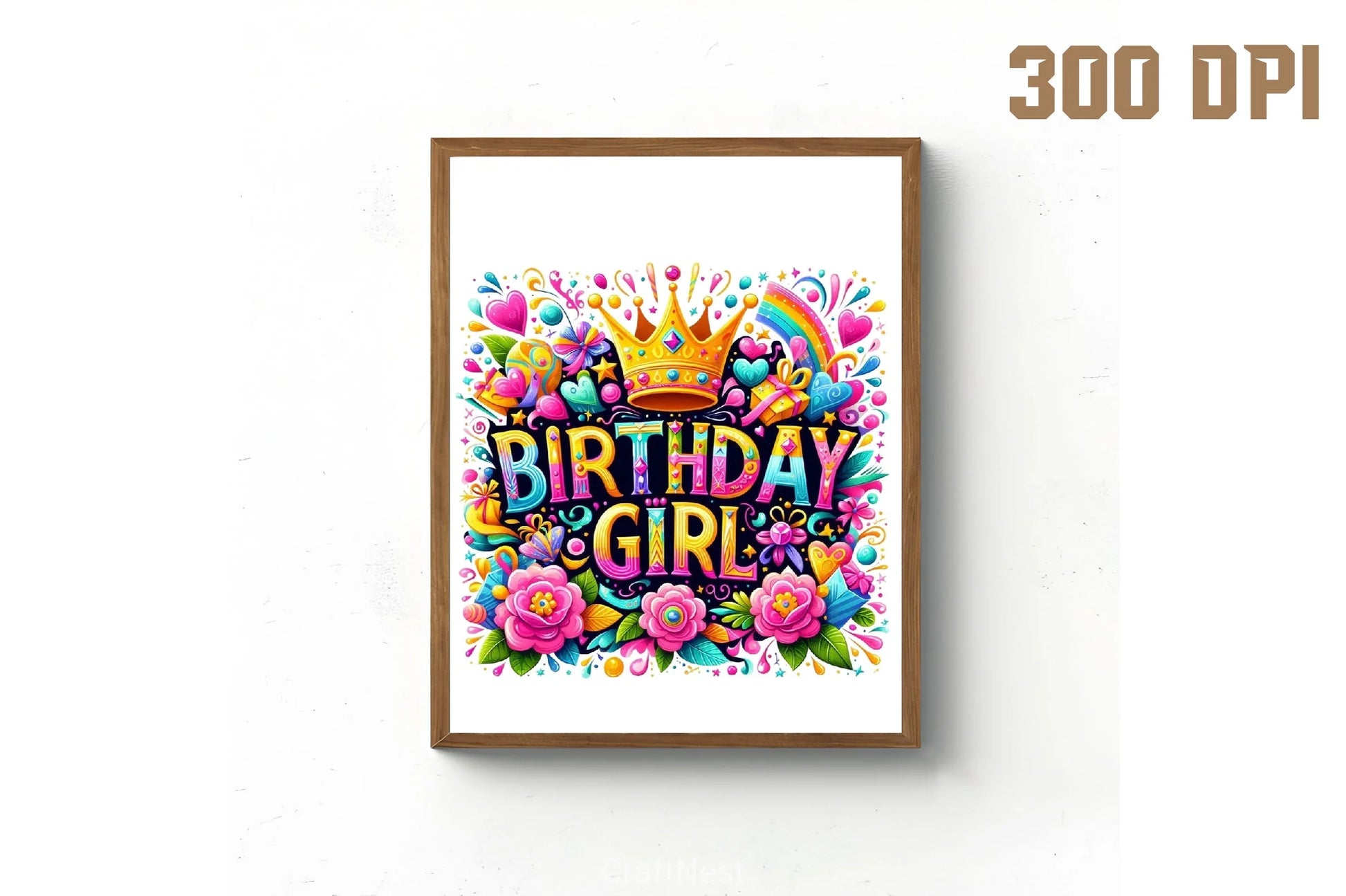 Birthday Girl Floral Clipart Bundle - CraftNest - Digital Crafting and Art