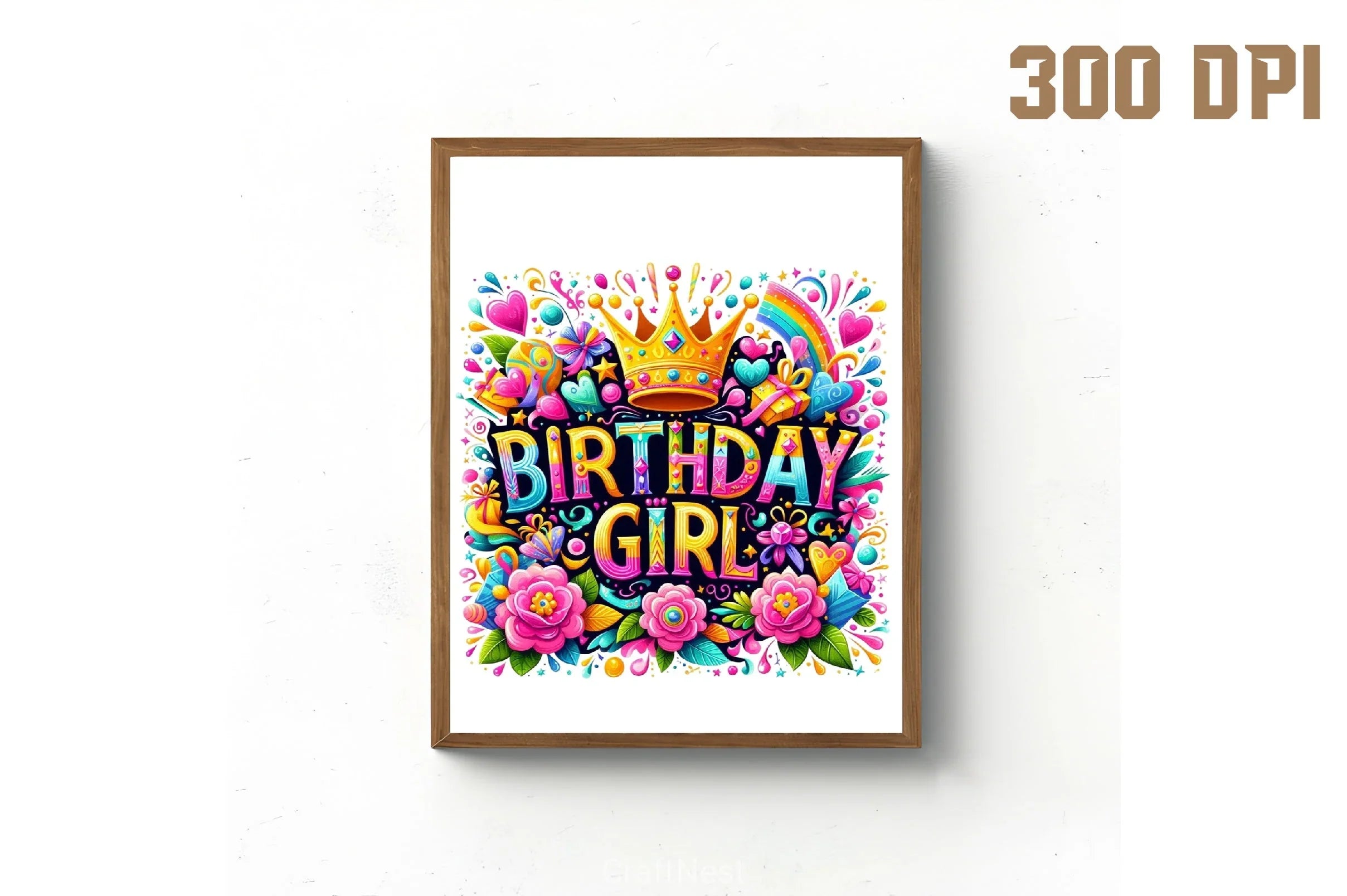 Birthday Girl Floral Clipart Bundle - CraftNest - Digital Crafting and Art