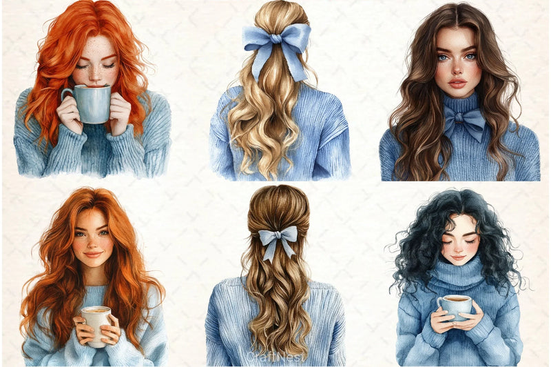 Gold & Blue Christmas Clipart Bundle - CraftNest - Digital Crafting and Art