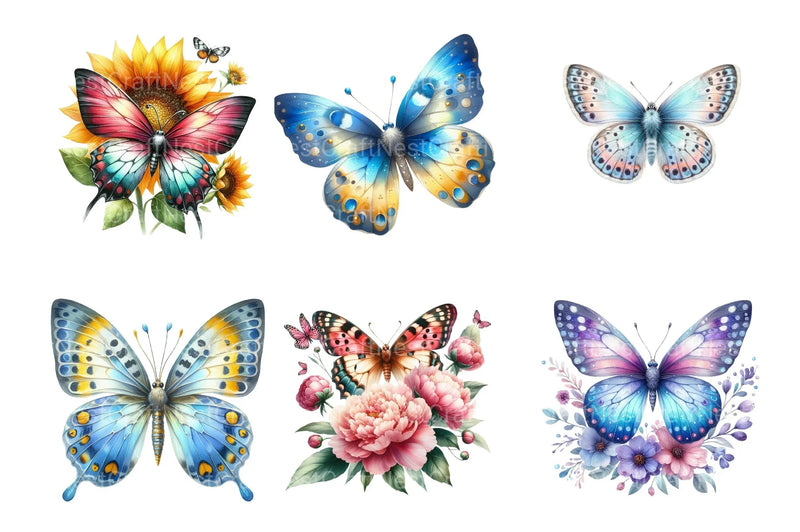 Floral Butterfly Clipart Bundle 56 - CraftNest - Digital Crafting and Art