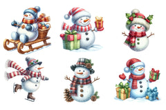 Snowman Winter Christmas Cute Clipart Bundle - CraftNest - Digital Crafting and Art