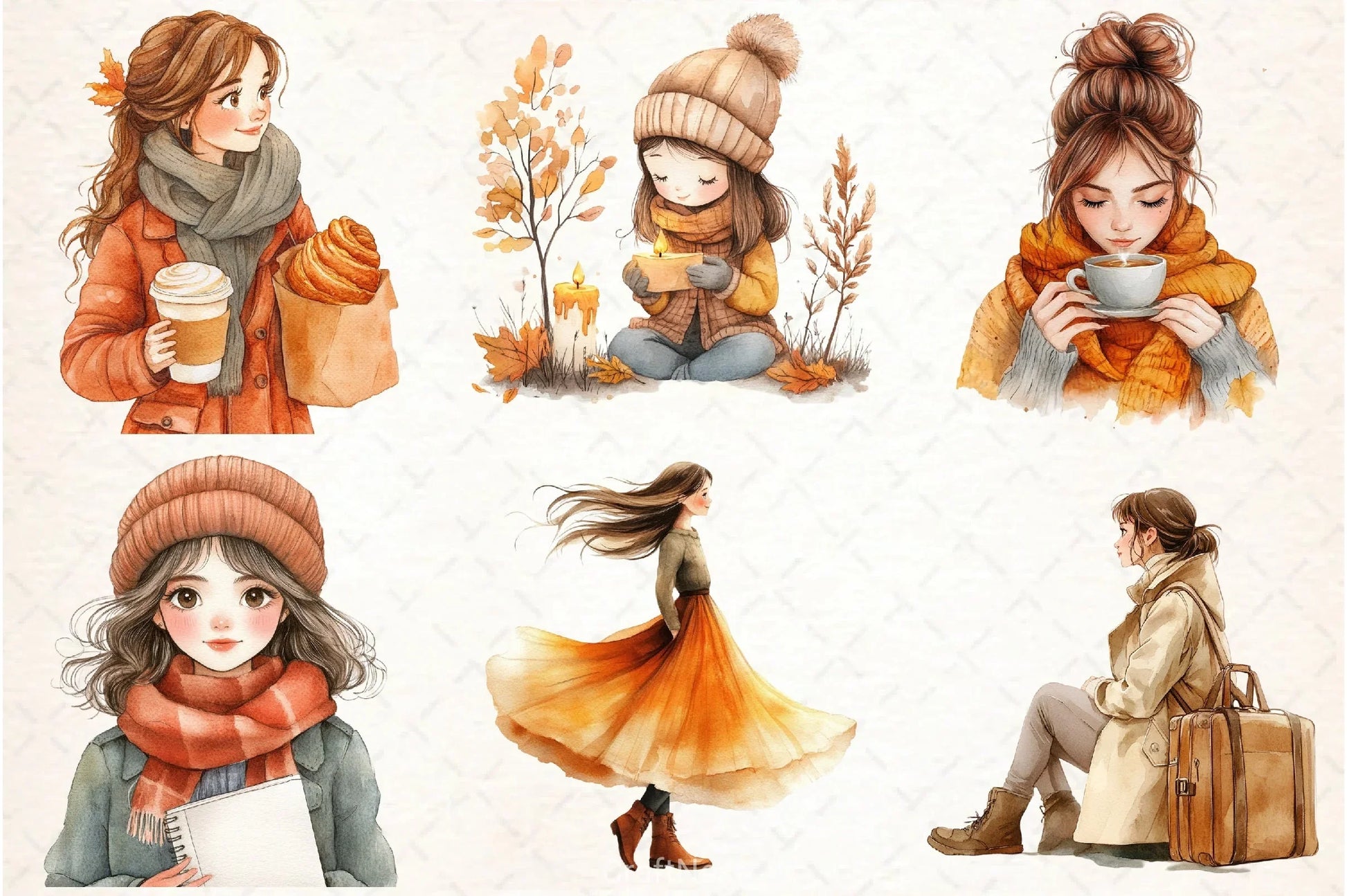Autumn Girl Clipart Bundle 3 - CraftNest - Digital Crafting and Art