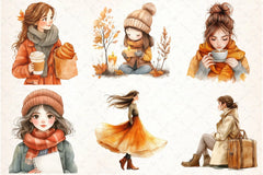 Autumn Girl Clipart Bundle 3 - CraftNest - Digital Crafting and Art