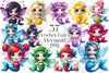 Crochet Fairy Mermaid Clipart Bundle
