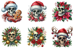 Christmas Floral Skull Clipart Bundle - CraftNest - Digital Crafting and Art