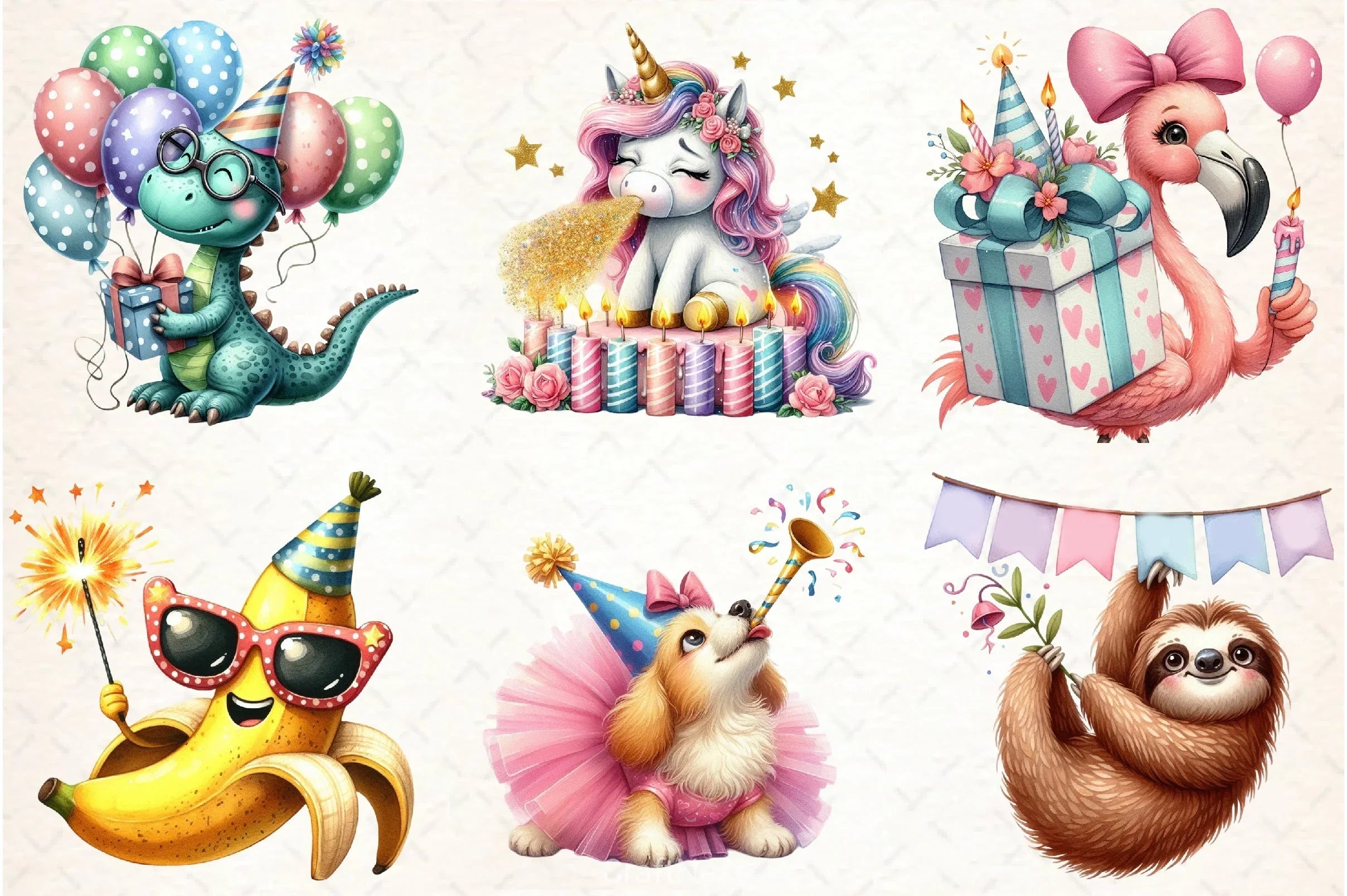 Quirky Birthday Clipart Bundle - CraftNest - Digital Crafting and Art