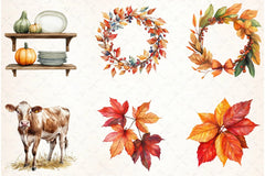 Cozy Fall Farmhouse Clipart Bundle - CraftNest - Digital Crafting and Art