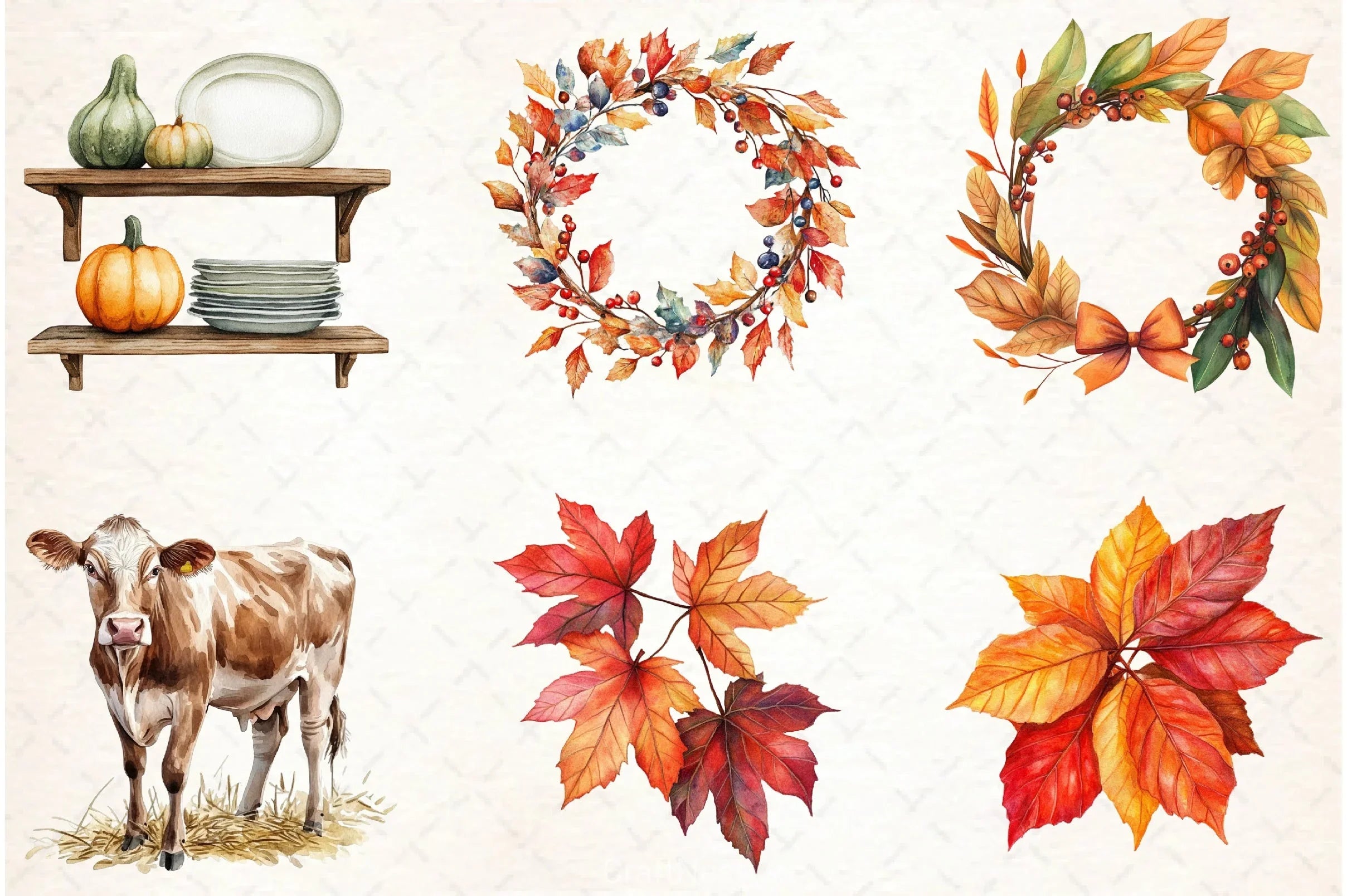 Cozy Fall Farmhouse Clipart Bundle - CraftNest - Digital Crafting and Art