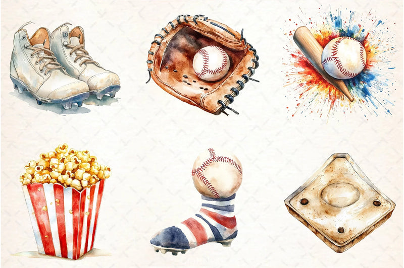 Baseball Elements Clipart Bundle - CraftNest - Digital Crafting and Art