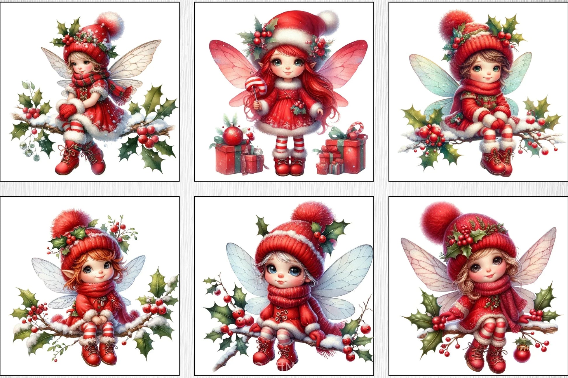 Cute Christmas Fairy Clipart Bundle - CraftNest - Digital Crafting and Art