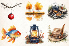 Fall Fishing Clipart Bundle - CraftNest - Digital Crafting and Art