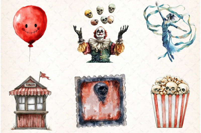 Spooky Circus Clipart Bundle - CraftNest - Digital Crafting and Art