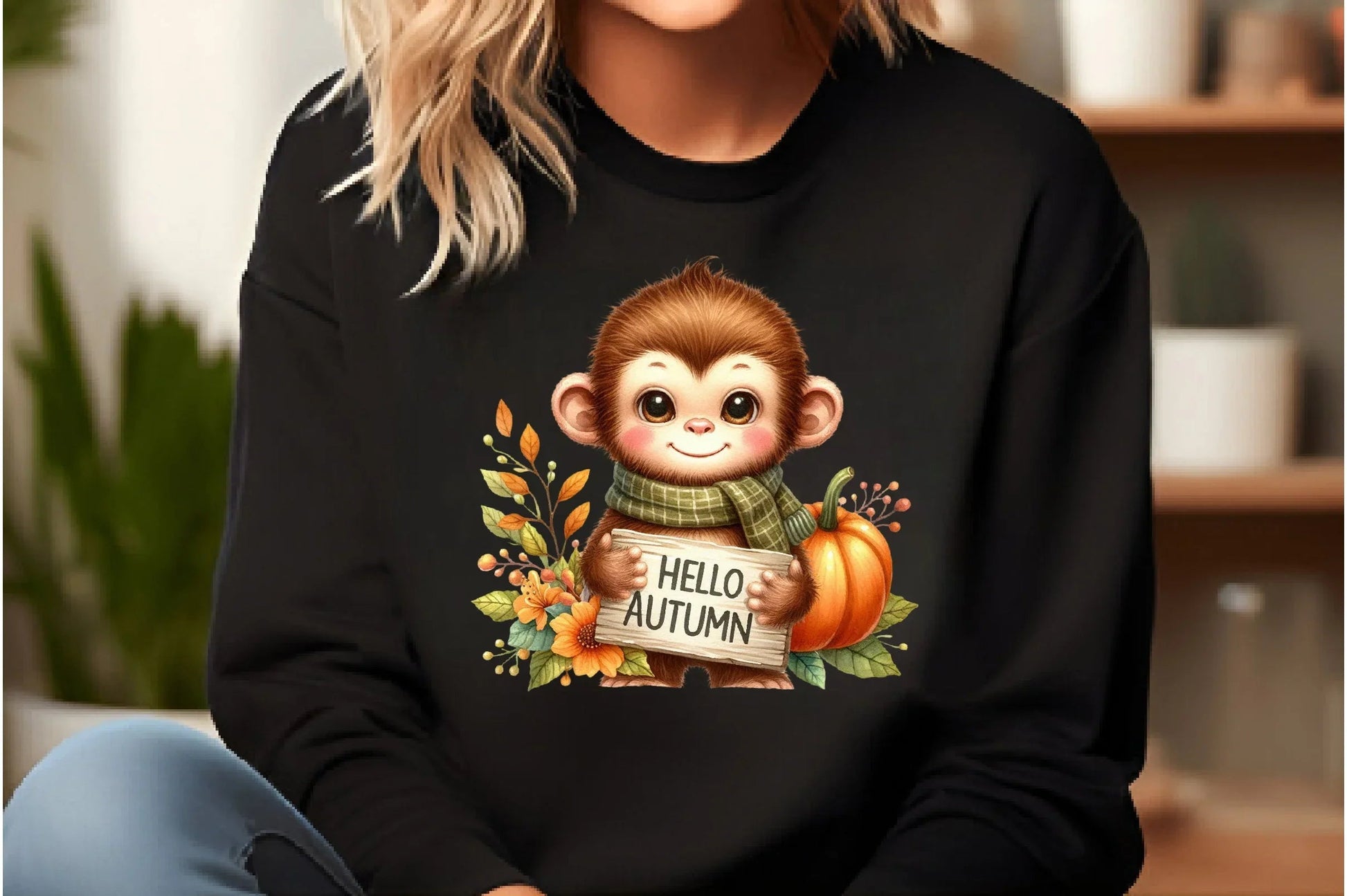 Cute Autumn Monkey Clipart Bundle - CraftNest - Digital Crafting and Art