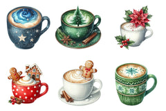 Festive Latte Christmas Coffee Clipart Bundle - CraftNest - Digital Crafting and Art