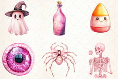 Pink Halloween Clipart Bundle - CraftNest - Digital Crafting and Art