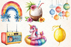 Colorful Summer Clipart Set - CraftNest - Digital Crafting and Art