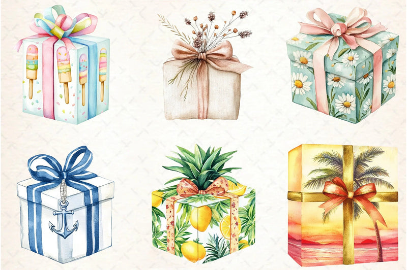 Summer Gift Box Clipart Bundle - CraftNest - Digital Crafting and Art