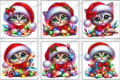Christmas Cat Light Clipart Bundle - CraftNest - Digital Crafting and Art
