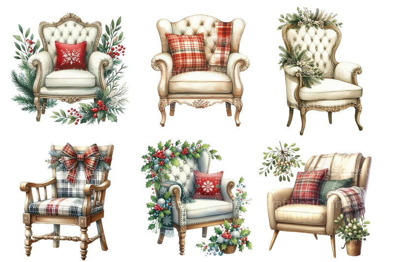 Christmas Chair Clipart Bundle - CraftNest - Digital Crafting and Art