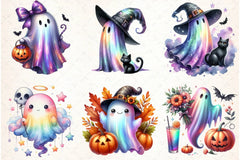 Halloween Iridescent Ghost Clipart Bundle - CraftNest - Digital Crafting and Art
