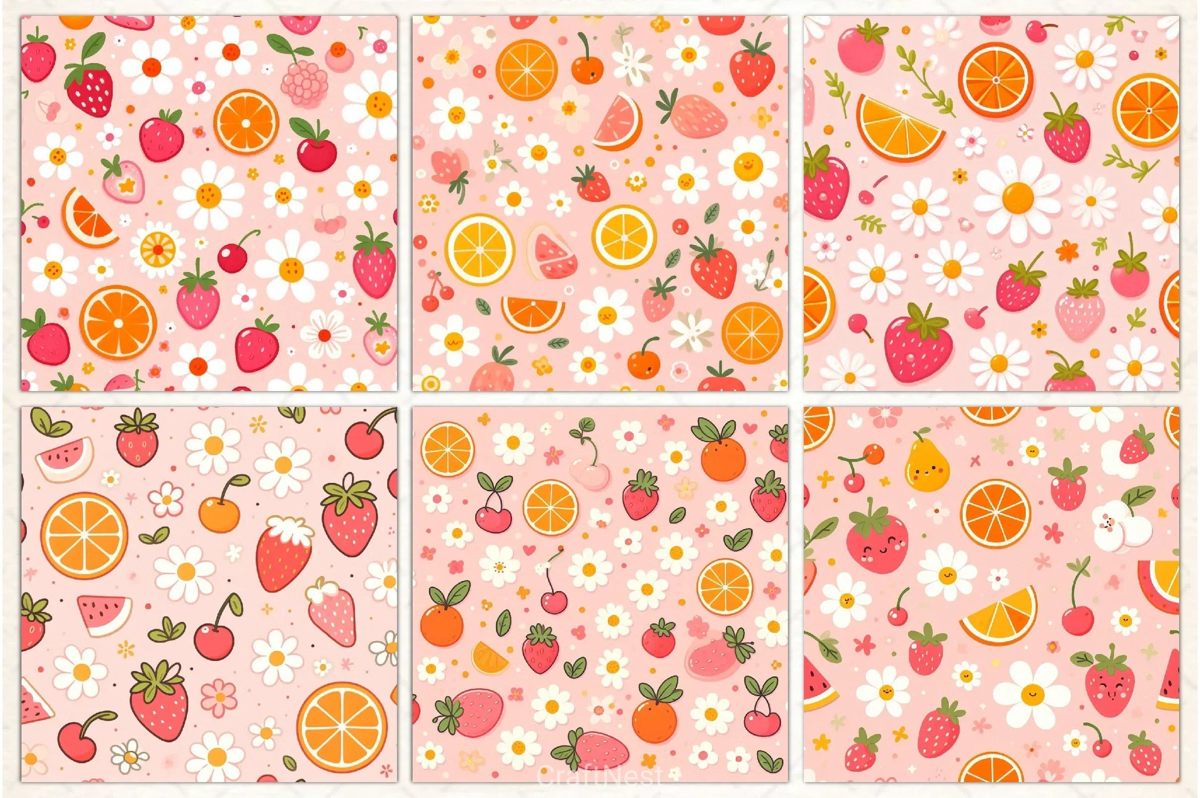 Summer Fruit Digital Paper - CraftNest - Digital Crafting and Art
