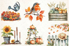 Autumn Day Garden Clipart Bundle - CraftNest - Digital Crafting and Art